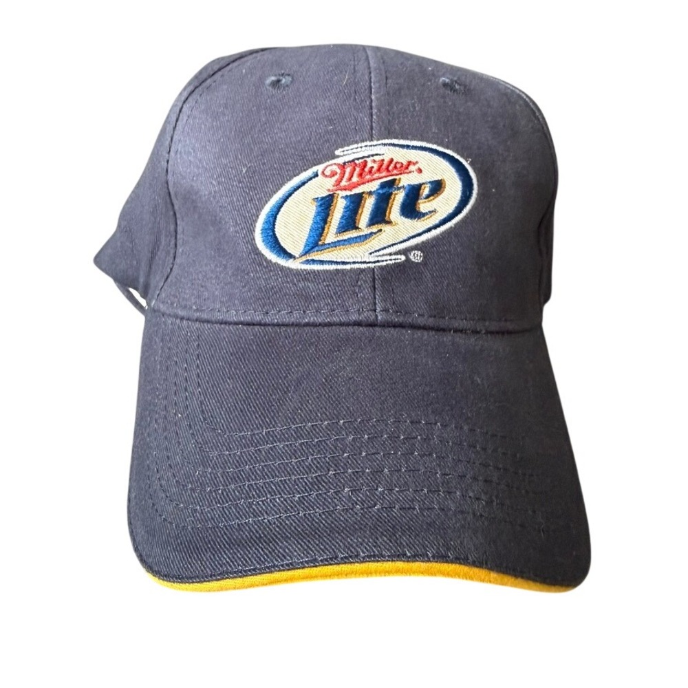 Miller Lite Beer Hat Navy Blue Acme Merchandise Embroidered Baseball Cap Cotton